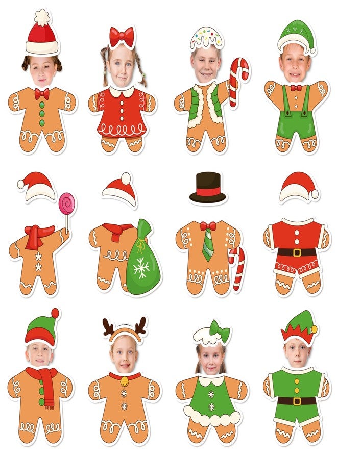 CPicdn 178Pcs Christmas Red Gingerbread Man Cutouts, Christmas DIY Photo Craft Cutouts Wall Classroom Bulletin Board Decoration, Elementary School Classroom Chalkboard Supplies Wall Door Decor - Image 1