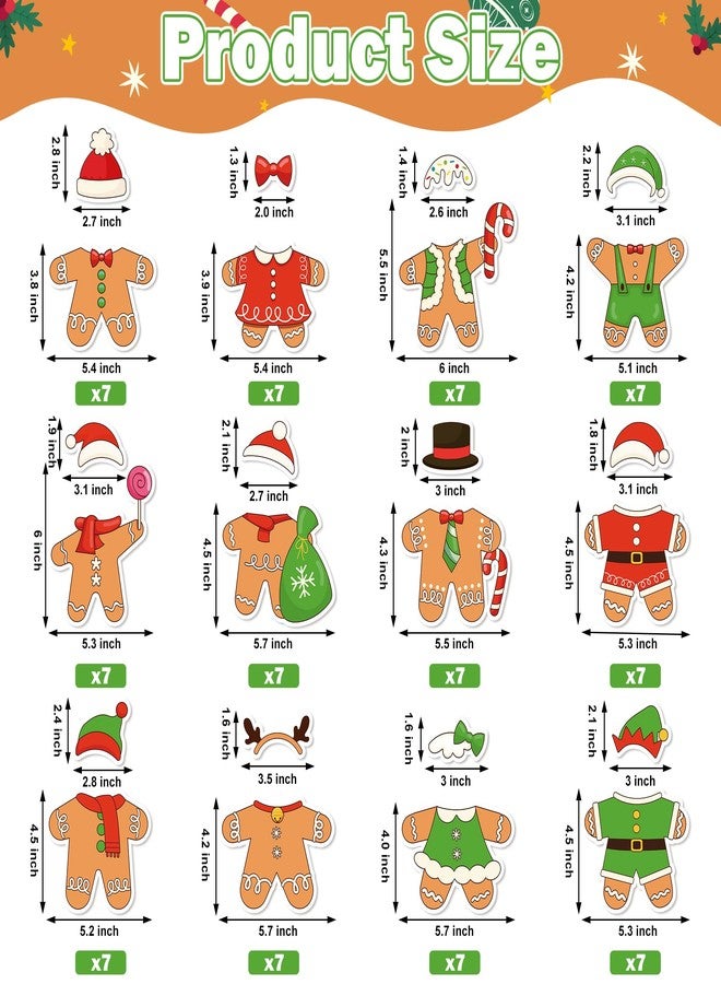 CPicdn 178Pcs Christmas Red Gingerbread Man Cutouts, Christmas DIY Photo Craft Cutouts Wall Classroom Bulletin Board Decoration, Elementary School Classroom Chalkboard Supplies Wall Door Decor - Image 2