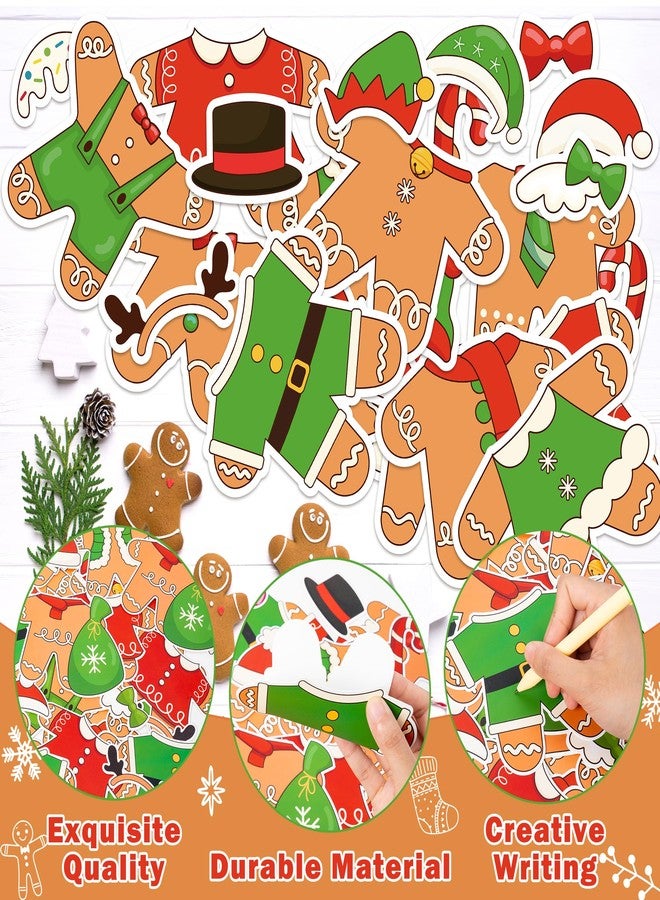 CPicdn 178Pcs Christmas Red Gingerbread Man Cutouts, Christmas DIY Photo Craft Cutouts Wall Classroom Bulletin Board Decoration, Elementary School Classroom Chalkboard Supplies Wall Door Decor - Image 3