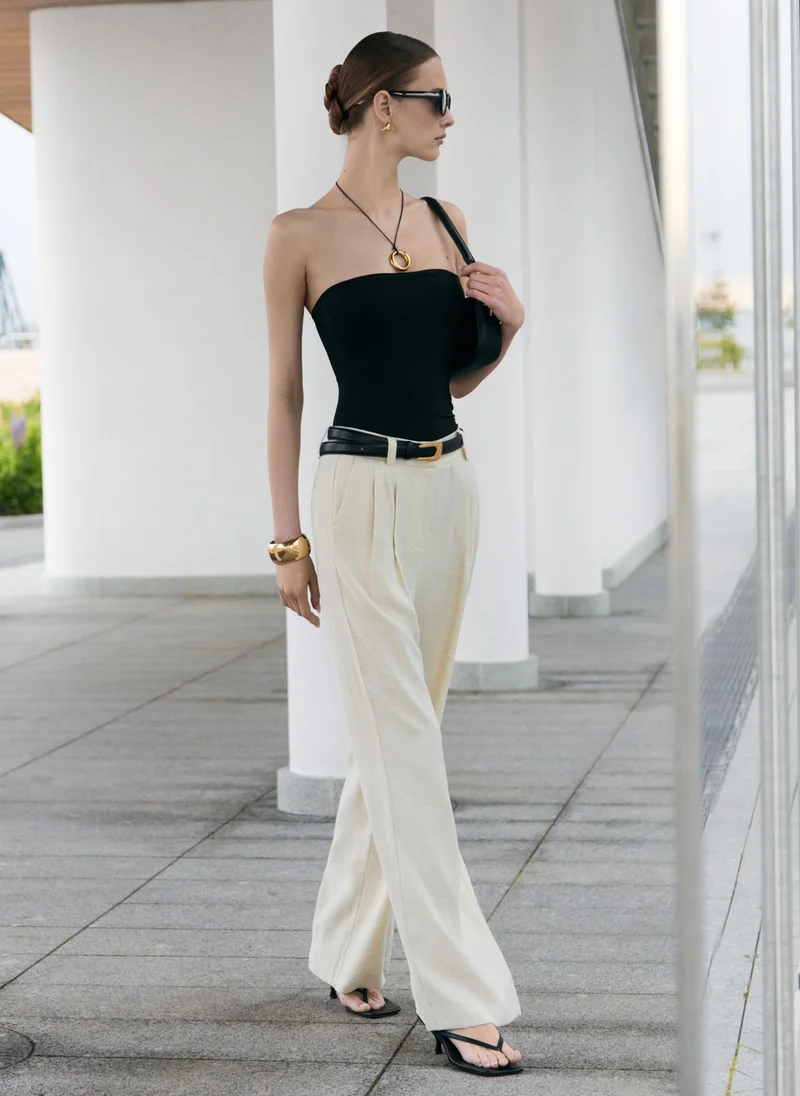 Lichi Textured loose trousers