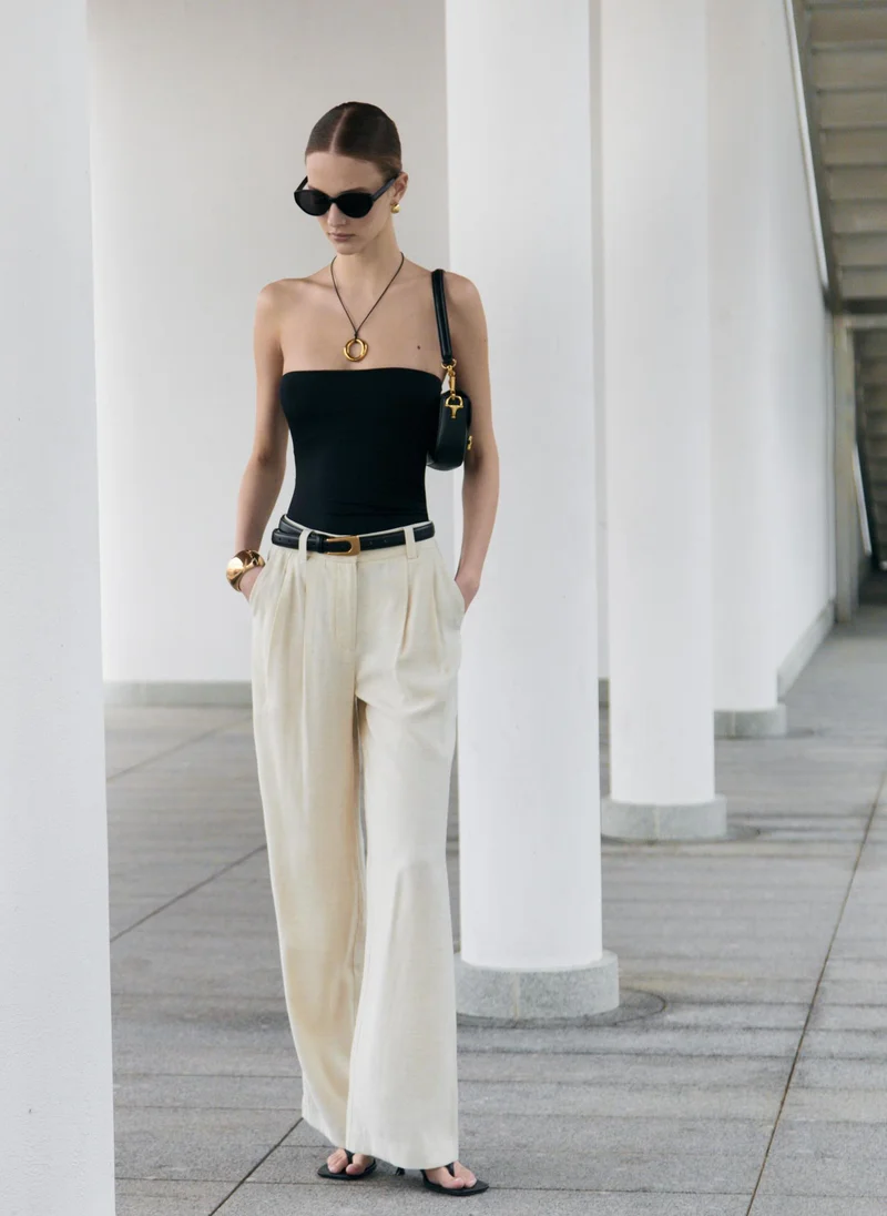 Lichi  Textured loose trousers for Women | Best Price UAE