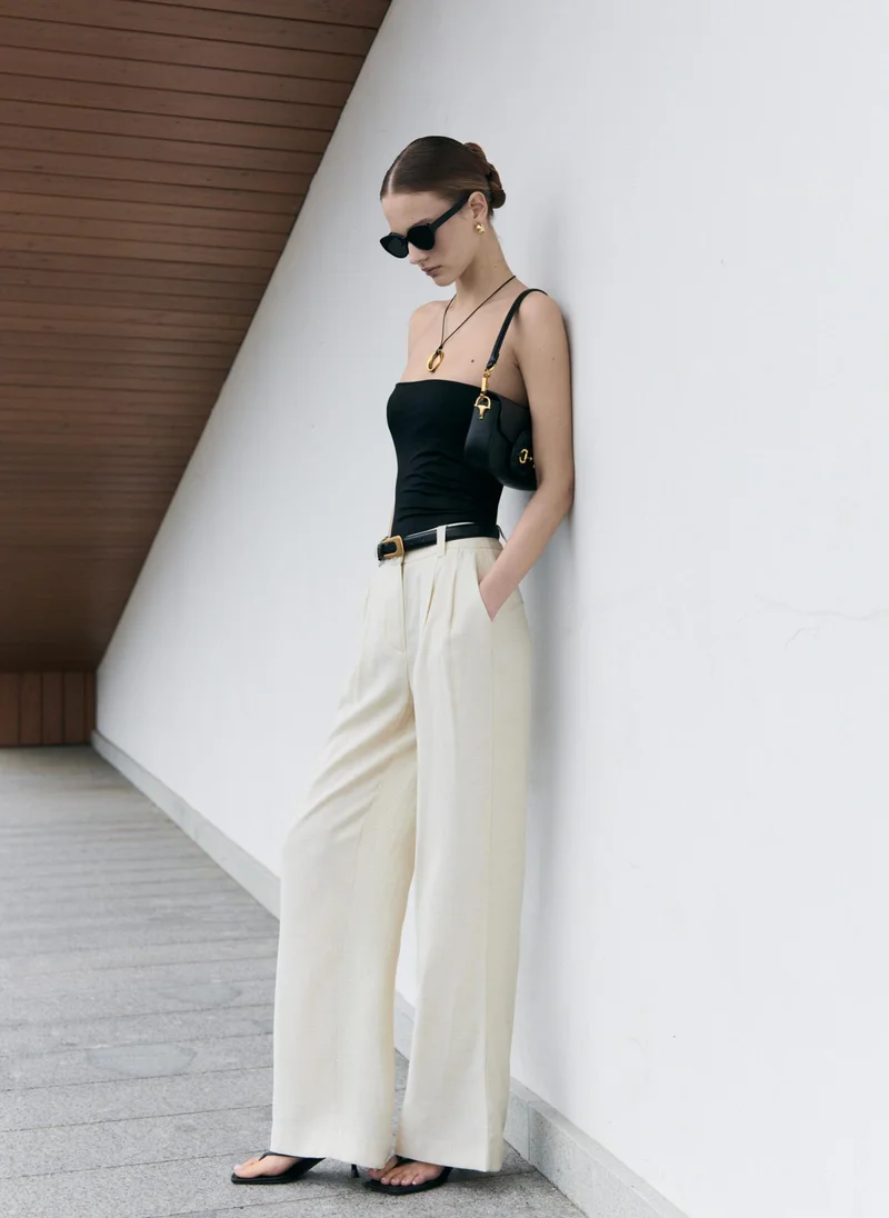 Lichi  Textured loose trousers for Women | Best Price UAE