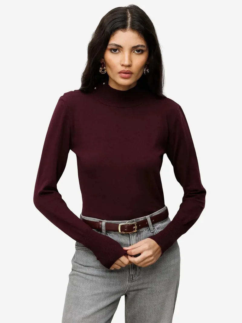 ميكسراي MIXRAY Turtleneck Knit Sweater