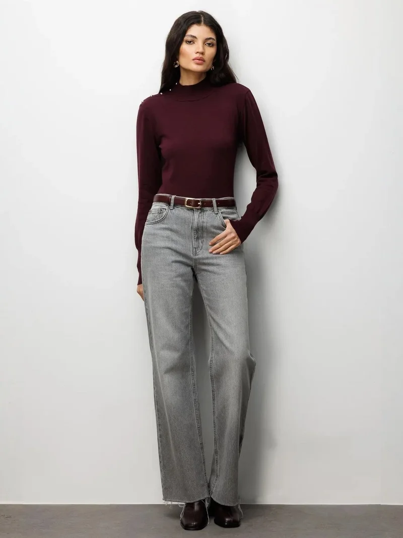 ميكسراي MIXRAY Turtleneck Knit Sweater