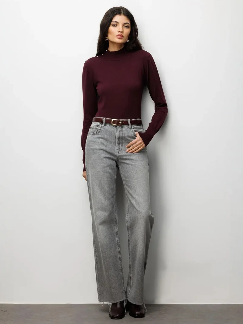 MixRay MIXRAY Turtleneck Knit Sweater