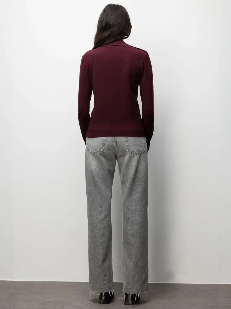 MixRay Periwinkle Purple MIXRAY Turtleneck Knit Sweater for Women | Best Price UAE