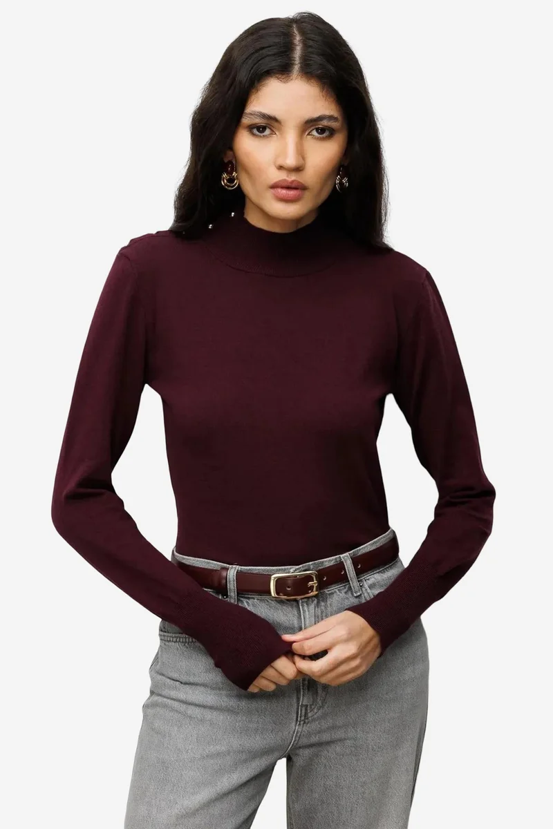 Mixray MIXRAY Turtleneck Knit Sweater