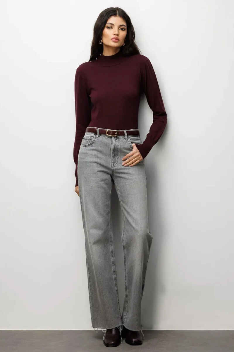 Mixray MIXRAY Turtleneck Knit Sweater