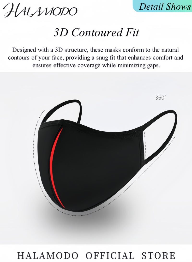 HALAMODO 10PCS Cotton Mouth Face Mouth Cover Reusable Comfy Breathable Outdoor Fashion Face Protections Half Face Earloop Cotton Masks for Man and Woman - Image 2