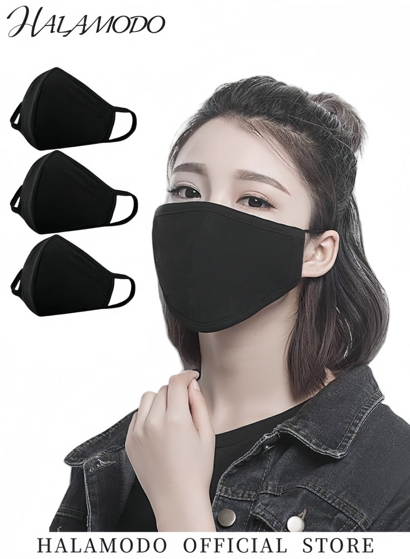 HALAMODO 10PCS Cotton Mouth Face Mouth Cover Reusable Comfy Breathable Outdoor Fashion Face Protections Half Face Earloop Cotton Masks for Man and Woman - Image 4