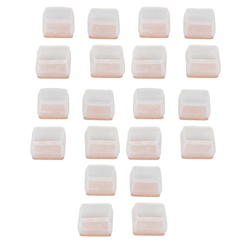 20Pcs Chair Leg Protector for Hardwood Floor Rubber Felt Furniture Pad Cover Non Scratches Noise Transparent Rectangle S - Image 2