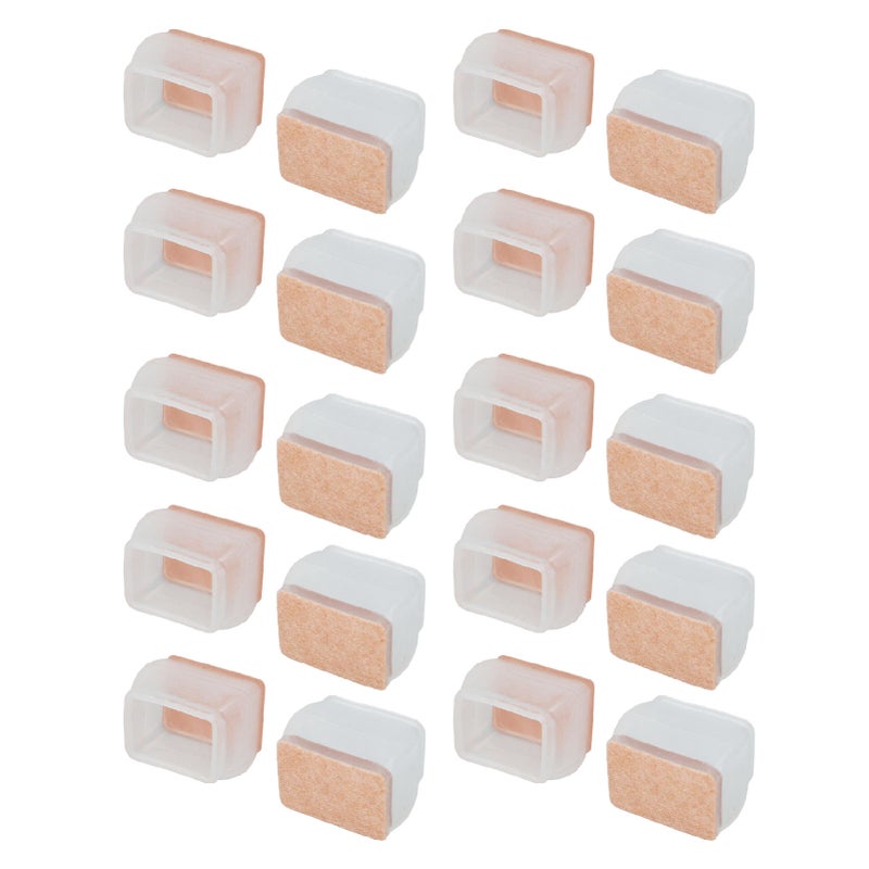 20Pcs Chair Leg Protector for Hardwood Floor Rubber Felt Furniture Pad Cover Non Scratches Noise Transparent Rectangle S - Image 5