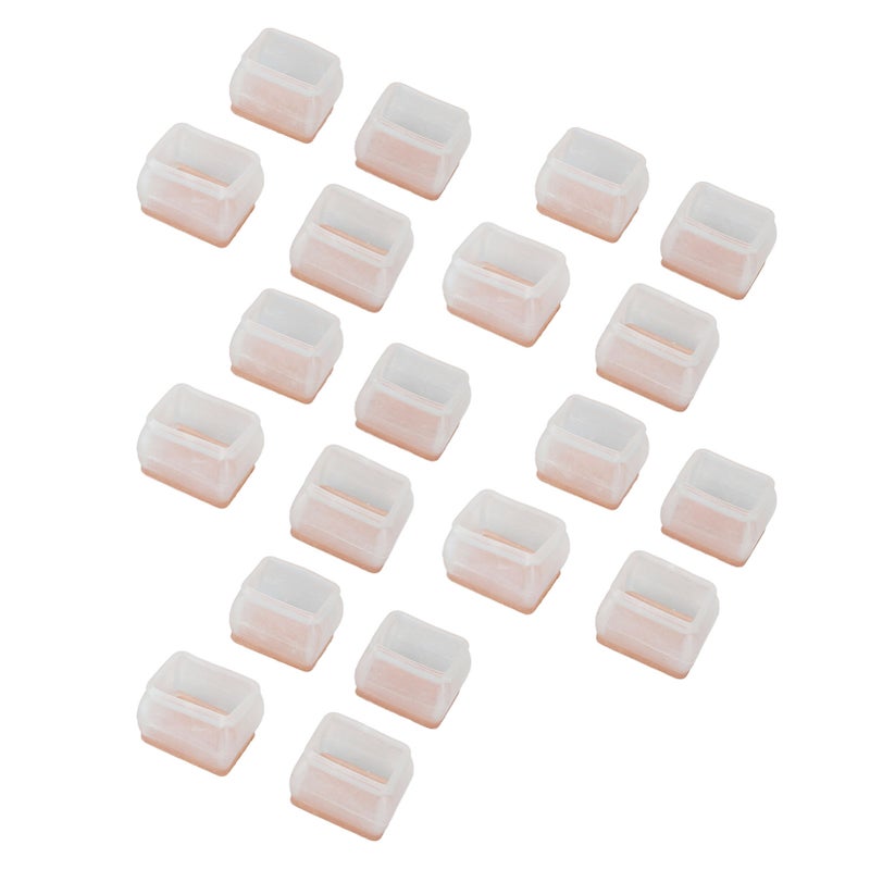 20Pcs Chair Leg Protector for Hardwood Floor Rubber Felt Furniture Pad Cover Non Scratches Noise Transparent Rectangle S - Image 4