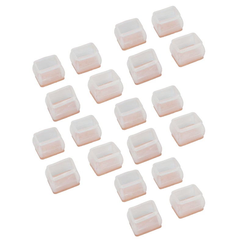20Pcs Chair Leg Protector for Hardwood Floor Rubber Felt Furniture Pad Cover Non Scratches Noise Transparent Rectangle S - Image 3