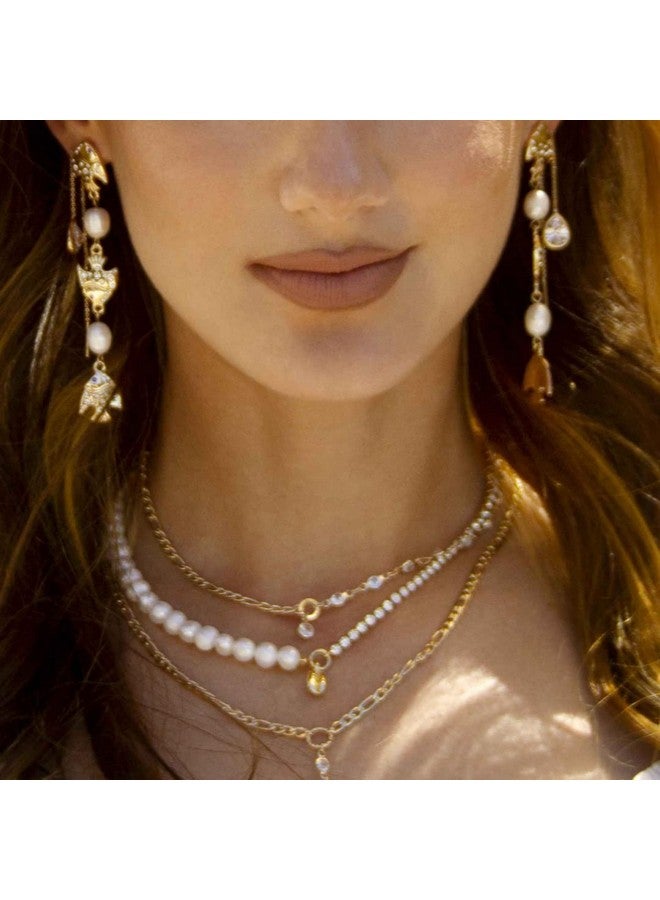Ettika Earrings For Women. Womens Threaders. Rhodium Plated Drop Earrings Barely There Chain And Clear Cz Crystal Dangle Earrings Jewelry. - Image 2