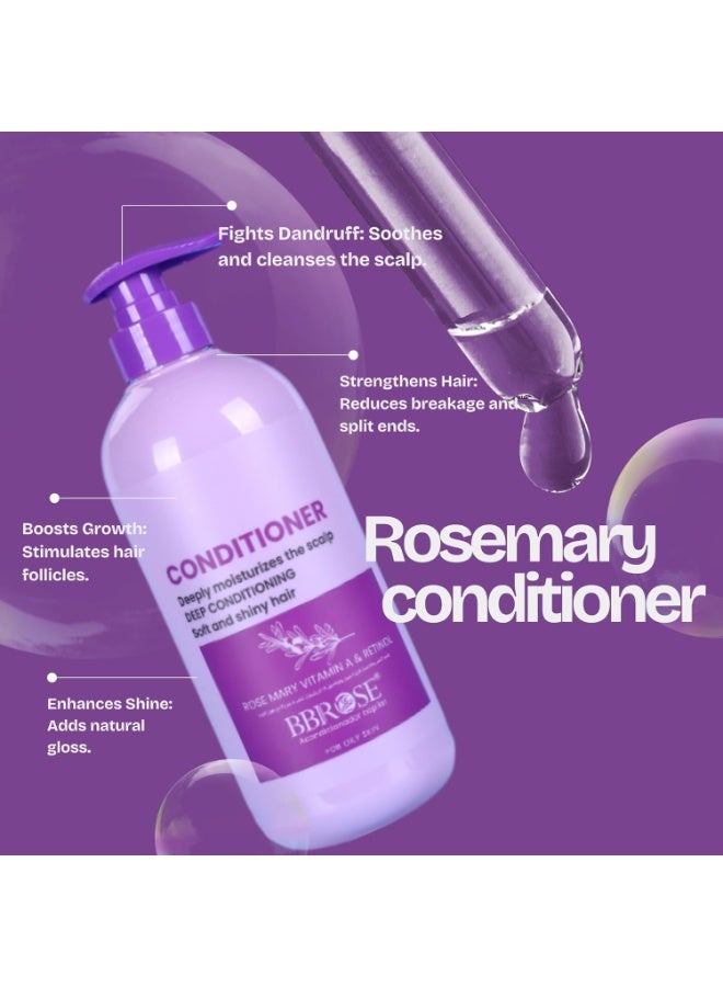 BBROSE Rosemary Hair Conditioner, 800ml, Deep Moisturising Treatment with Vitamin A & Retinol, Anti-Dandruff Formula for Soft & Shiny Hair - Image 2