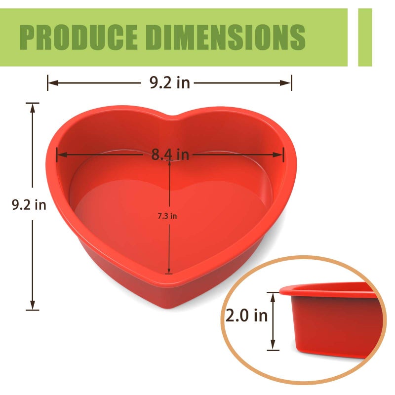 Silivo Silicone Heart Shaped Cake Pans (3 Pack) - 8 Inch Nonstick Heart Cake Mold  Baking Pans For Cakes And Brownies - Image 3