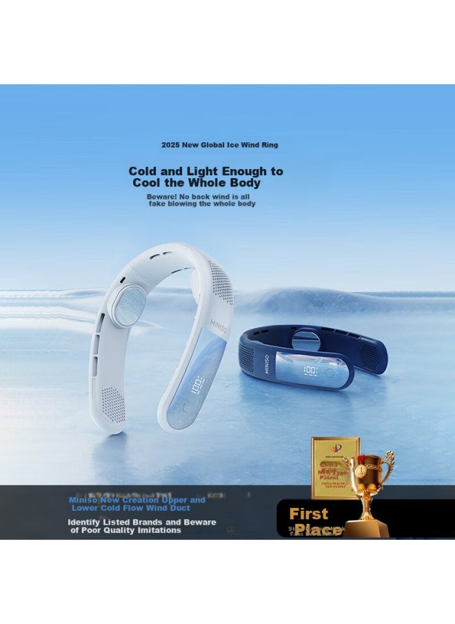 Miniso Miniso (miniso) [2025 New Product] Hanging Neck Fan Mini Fan Cooling Portable Air Conditioner Usb Electric Fan Super Long Battery Life Bladeless Silent Outdoor Cooling Artifact  - Image 2