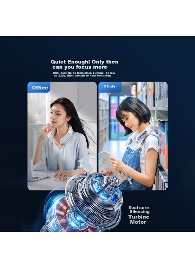 Miniso Miniso (miniso) [2025 New Product] Hanging Neck Fan Mini Fan Cooling Portable Air Conditioner Usb Electric Fan Super Long Battery Life Bladeless Silent Outdoor Cooling Artifact  - Image 5