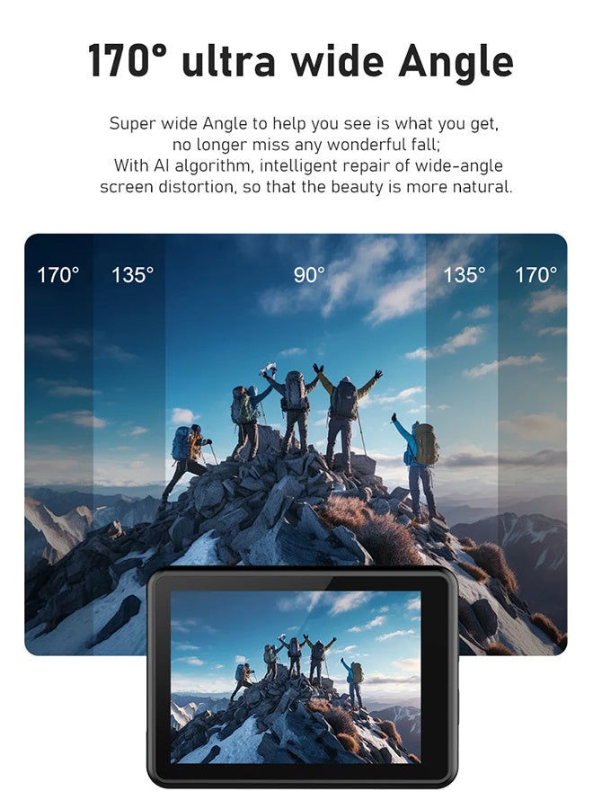 New 6K Action camera, 170° ultra-wide angle, 30 meters waterproof 2.0+1.4 inch dual-color screen, with 32GB memory card, with remote control and accessories, WiFi interconnection EIS anti-shake and - Image 4