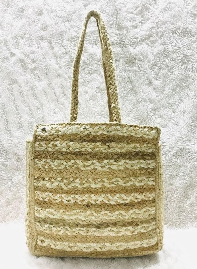 Designer bags/Jute hand bag/Laptop Bag/Natural Colour/Elegant Bag and Shopping Bag  - Image 1