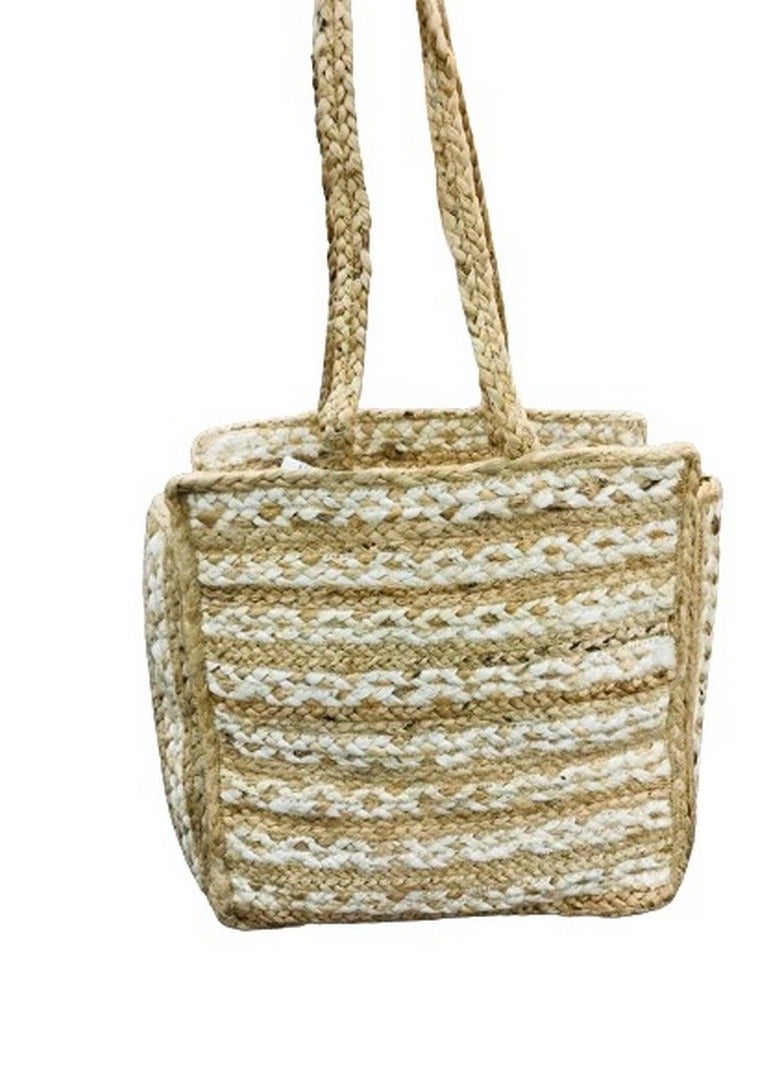 Designer bags/Jute hand bag/Laptop Bag/Natural Colour/Elegant Bag and Shopping Bag  - Image 4