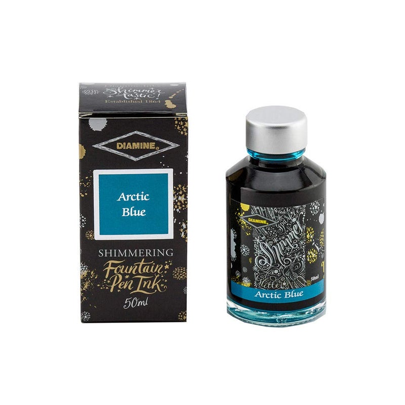 Diamine Shimmer Ink Bottle Arctic Blue 50 ML - Image 5