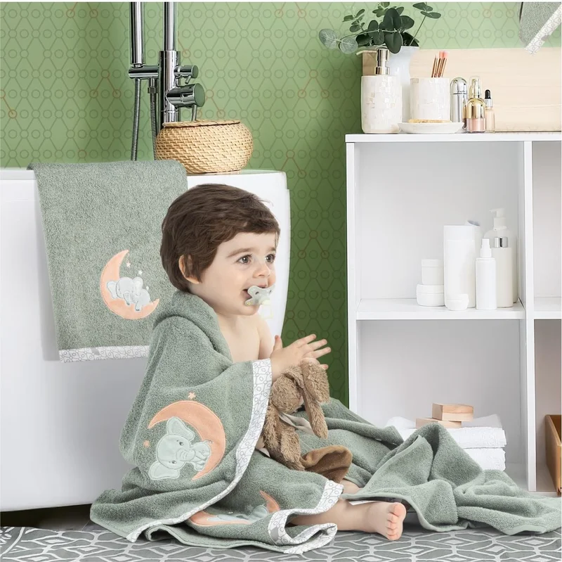 Gezenbebe Hero Embroidered Baby Kids Bath Towel (70x140) Elephant
