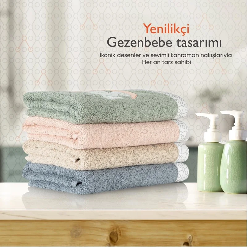 Gezenbebe Hero Embroidered Baby Kids Bath Towel (70x140) Elephant