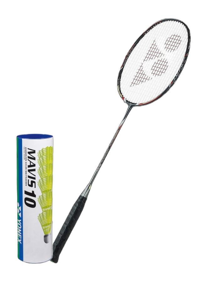 Yonex Nanoray 300 Grey Red 3UG4 + Mavis 10 Yellow Middle1*6 Pack  - Image 1