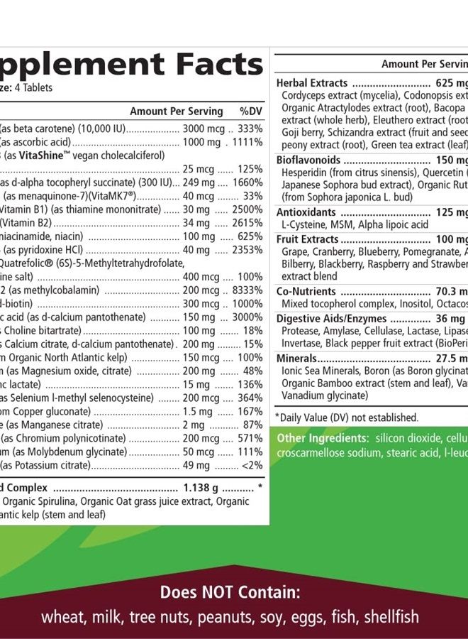 PURE ESSENCE LABS LifeEssence Multivitamin for Women and Men - Natural Herbal Supplement - Vitamin D, Vitamin D3, Vitamin B12, Biotin with Whole Foods (120 Tablets) - Image 5