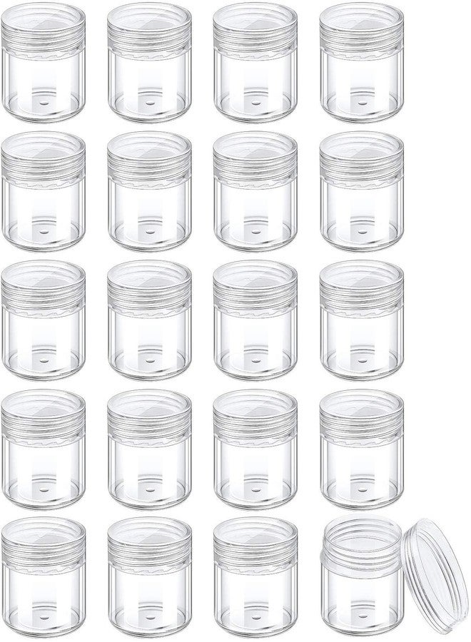 DRIVIJI Traders Small Tiny Containers Plastic Clear Boxes with Air Tight Screw lid 5 ml ClearTransparent Gmml Empty JarContainer For Storing Eyeshadow, Makeup, (Pack of 12)(Size : 2.5 cm X3 cm) - Image 1