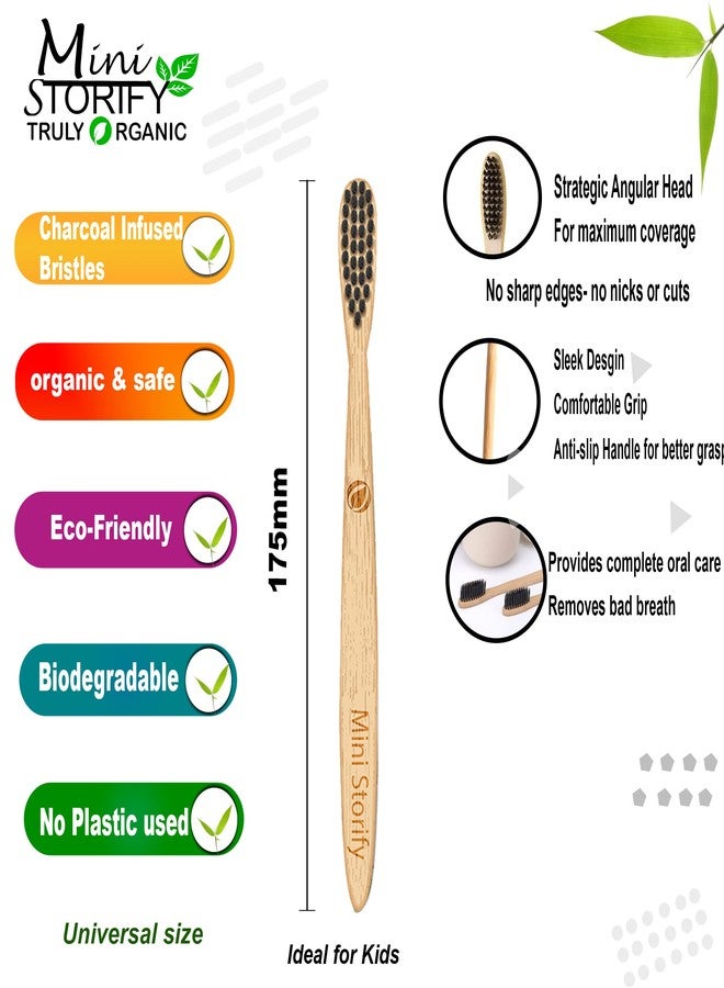Mini Storify Truly Organic 2. أعواد قطنية من الخيزران | 80 ساق | 1. فرشاة أسنان من الخيزران للأطفال - تنظيف الفم | 1. علبة سفر من الخيزران | 1. منظف لسان من خشب النيم النقي للبالغين والأطفال | 2. لوفة بيضاوية / وسادات لوفة (عبوة من 7) - Image 4