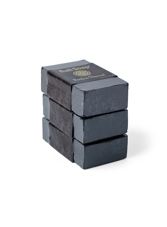 Bali Soap Bamboo Charcoal Natural Soap - Bar Soap for Men & Women - Bath, Body and Face Soap - Vegan, Handmade, Exfoliating Soap - 3 Pack, 3.5 Oz each - Image 3