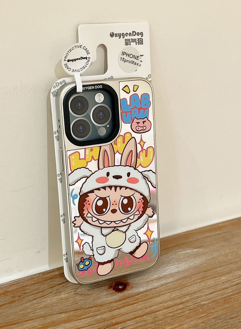 General Bunny Hoodie Mirror Phone Case for iPhone 16 Pro Max | Cute Cartoon Bunny Design with Built-in Mirror | Soft TPU, Shockproof, Stylish Back Cover for Girls  - Image 1