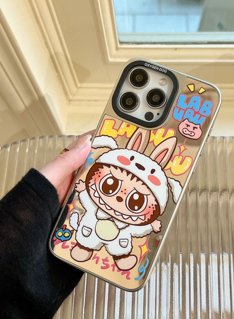 General Bunny Hoodie Mirror Phone Case for iPhone 16 Pro Max | Cute Cartoon Bunny Design with Built-in Mirror | Soft TPU, Shockproof, Stylish Back Cover for Girls  - Image 2