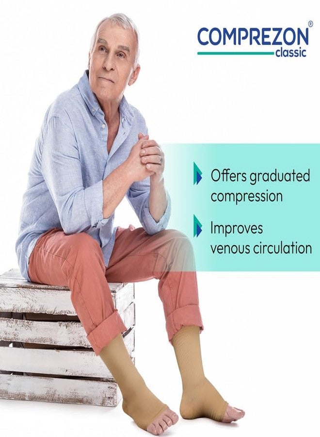 Comprezon Classic Lycra Medical Compression Stockings | Class 1 Compression | Above Knee Length | Pain Relief & Swelling Reduction | Socks for Men and Women | Varicose Veins Stockings (Medium) - Image 3