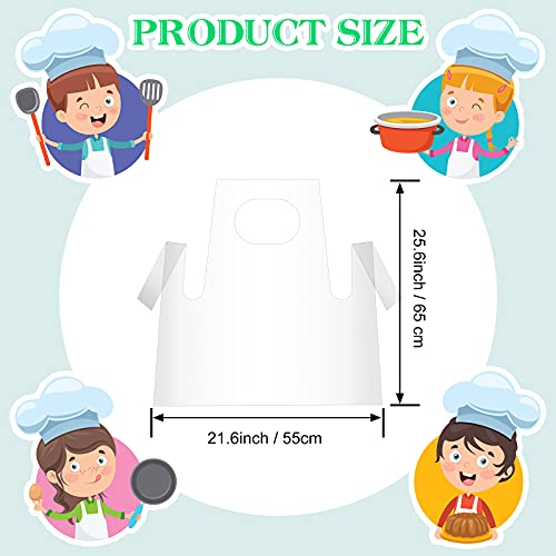 SATINIOR 25 Pcs Disposable Aprons for Kids Painting Plastic Smock Disposable Oil Proof Small Clear Polythene Apron for Craft Eating - Image 5