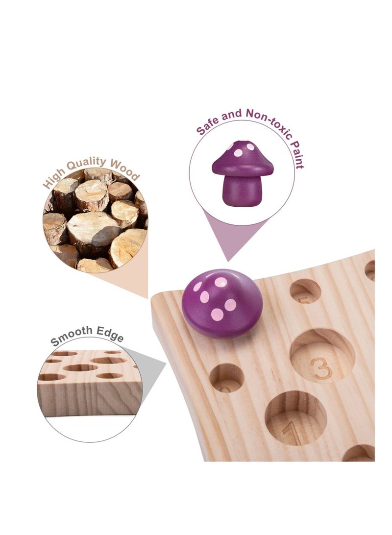 KASTWAVE Wooden Toys for kid's 12 Months Plus, Toddler Montessori Toys for 1 2 3 Years Old Boys Girls Educational Toys Sensory Sorting Toy 1st Birthday Gifts for kid's Easter Gifts (Mushroom Toy) - Image 5