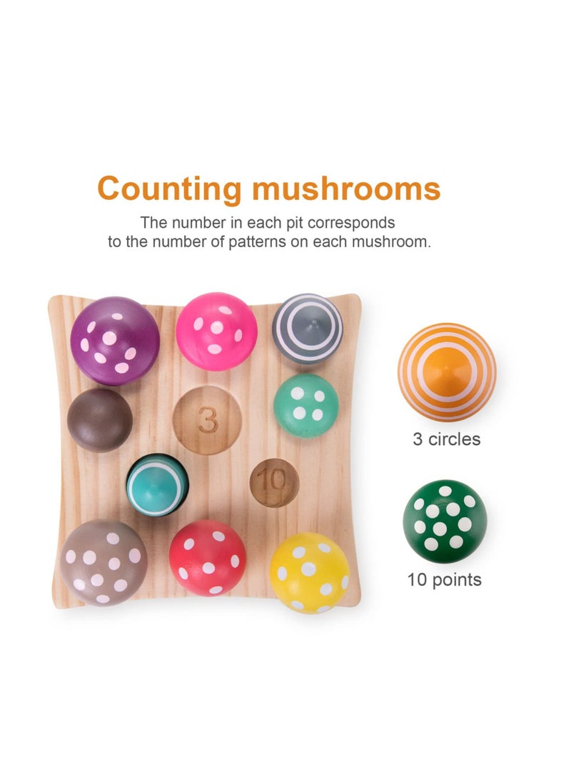 KASTWAVE Wooden Toys for kid's 12 Months Plus, Toddler Montessori Toys for 1 2 3 Years Old Boys Girls Educational Toys Sensory Sorting Toy 1st Birthday Gifts for kid's Easter Gifts (Mushroom Toy) - Image 4