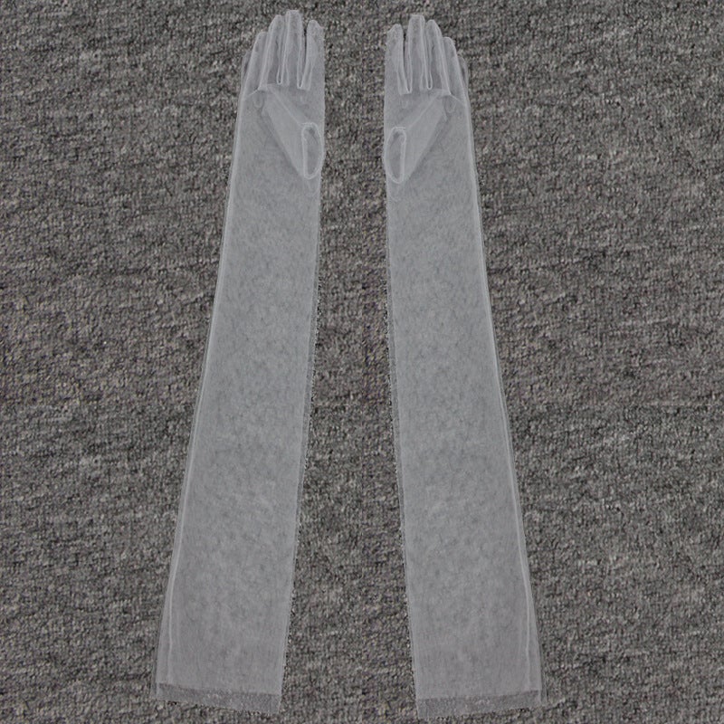 DIY Sheer Bridal Gloves in Black, White  Red Grey 