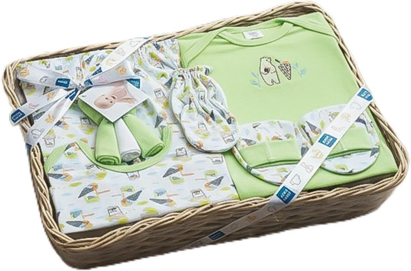 Mee Mee New Born Baby Gift Set - 8 Pieces of Soft Cotton Clothing Essentials for Infants - Image 1