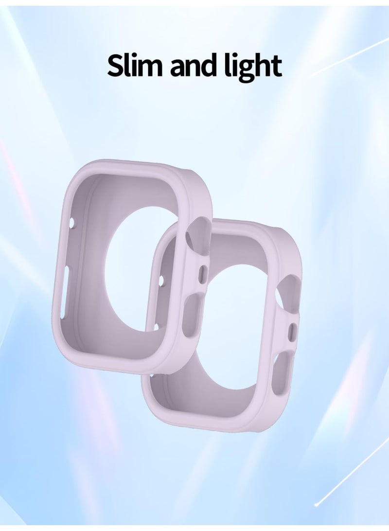 2 Pack Case for Huawei FIT4 Pro Smartwatch Hollow-Out Design,Shockproof Semi-Around TPU Protective Case Cover for FIT4 Pro Watch Accessories-Purple - Image 5