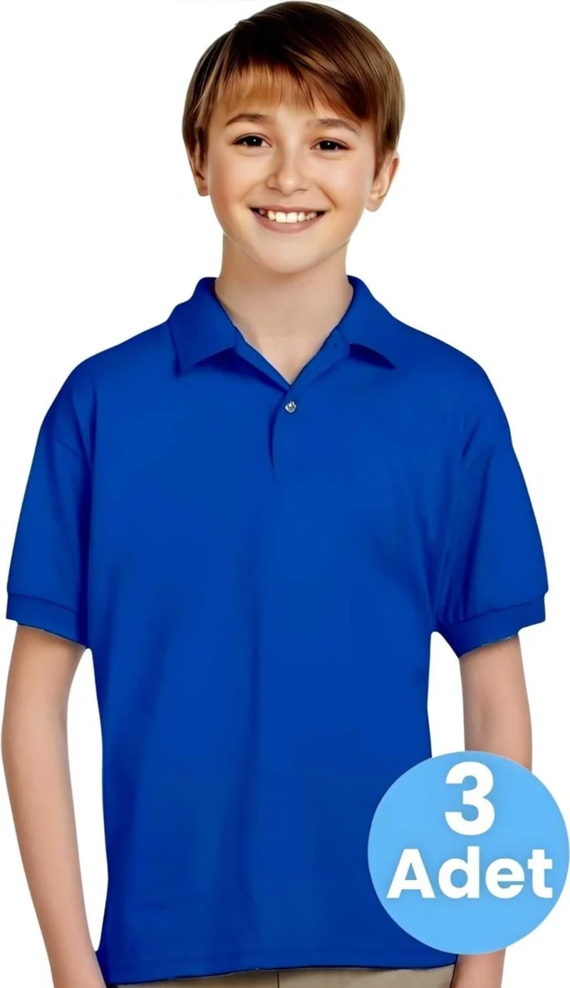 Tezzgelsin 3-Piece Boys Cotton Polo Collar T-Shirt Daily and School Uniform School T-Shirt