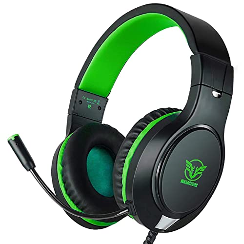 Masacegon Gaming Headset for PC,Gaming Headphone Compatible with Xboxone,PS4,Nintendo Switch,3.5mm Over-Ear Headphones with Noise Canceling Feature - Image 1