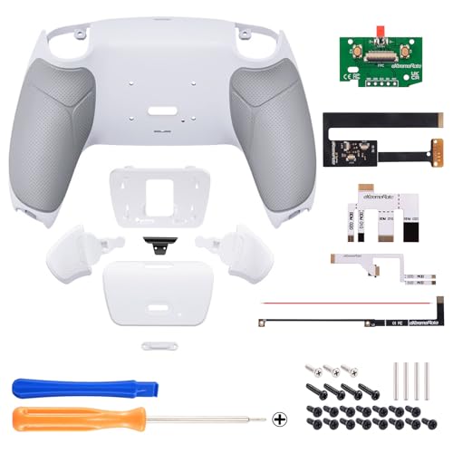 eXtremeRate White Rubberized Grip Programable RISE 2.0 Remap Kit for PS5 Controller BDM-010 BDM-020 Models, Custom Upgrade Board & Redesigned Back Shell & Back Buttons Set for PS5 Controller - Image 3
