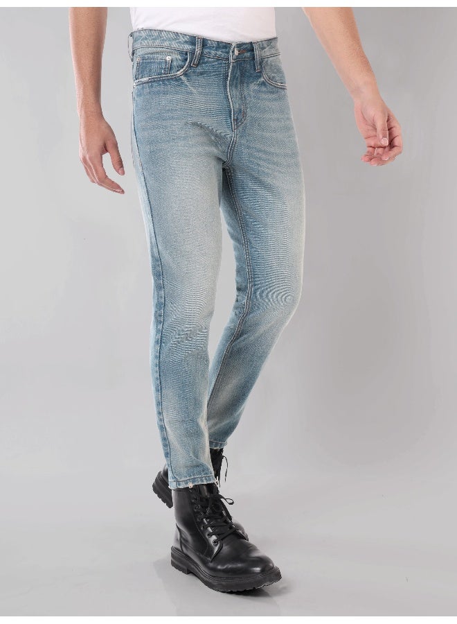 Beyoung True Blue Carrot Fit Jeans for men  - Image 1