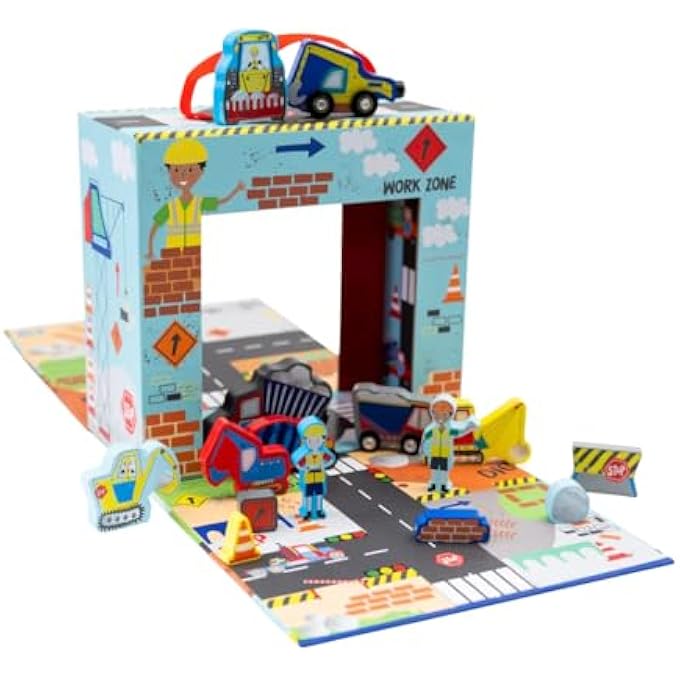 CONSTRUCTION KIDS PLAYBOX, 15 WOODEN PIECE, 9.25 INCH - Image 2