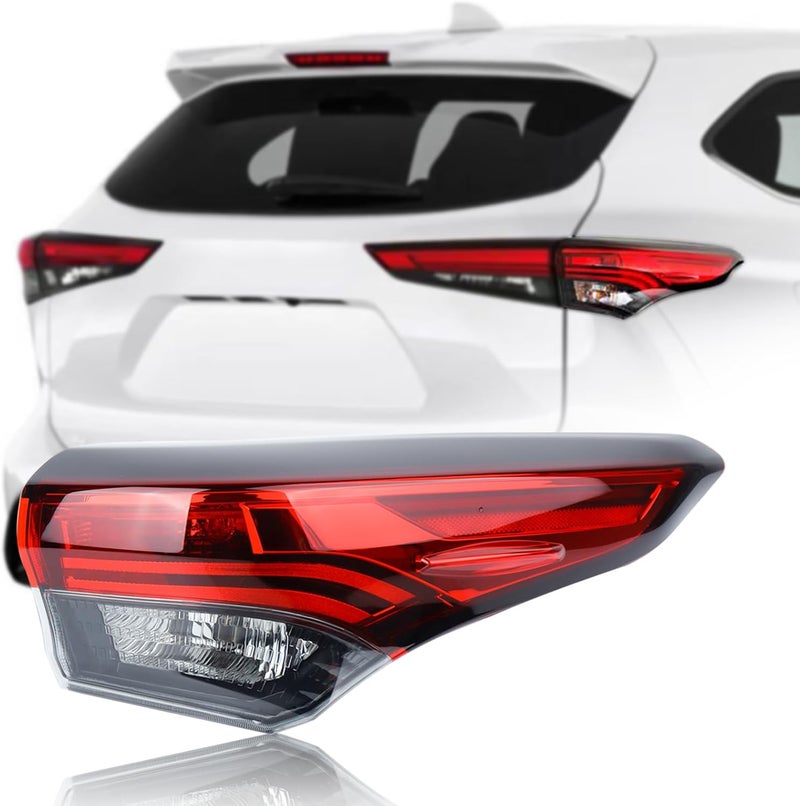 Duolctrams Halogen Outer Brake Tail Light Rear Lamp Assembly for 2020-2022 Toyota Highlander - Right Passenger Side - Image 1