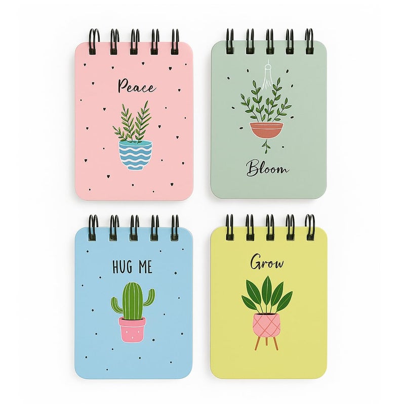 Articious دفتر ملاحظات بحجم الجيب (عبوة من 4) 100 صفحة، دفاتر ملاحظات صغيرة للملاحظات اليومية، القوائم، العمل والتدوين (7x12 سم) دفتر ملاحظات للمكتب - ملاحظات طبيعية - Image 4